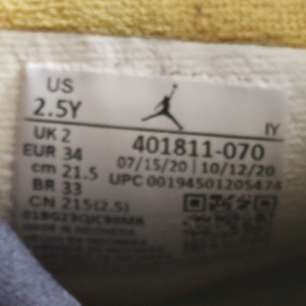 Jordan 9 Retro University Gold Black Charcoal Kids Sneakers 401811-070 Size 2.5Y